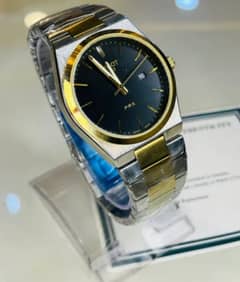 Tissot PRX 1853 Gold Silver With Black Dial Watch