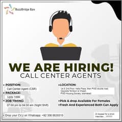Urgent Hiring for Call Center jobs both male & female 0