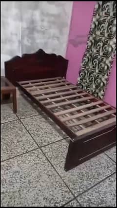 Old Pure Sheesham wooden single bed
