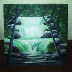waterfall painting