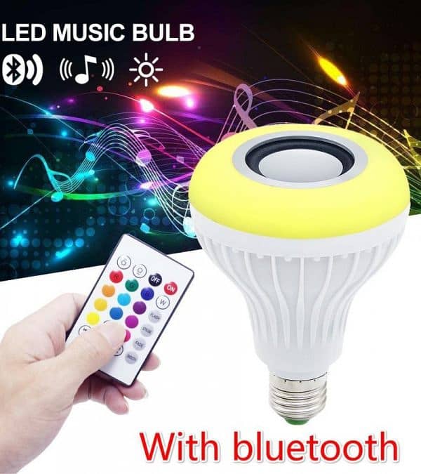 Smart LED Light Bulb With Built-in Bluetooth Speaker & Remote Control 0