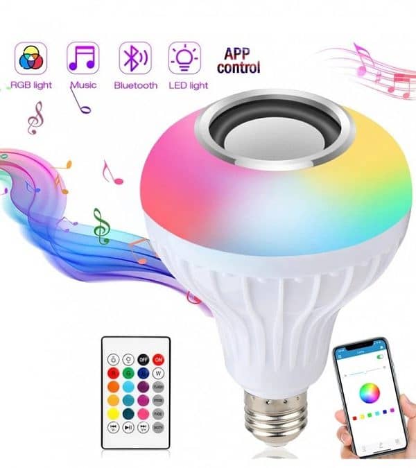 Smart LED Light Bulb With Built-in Bluetooth Speaker & Remote Control 4