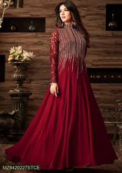 3 piece women's unstitched Chiffon Sequins embroidered suit