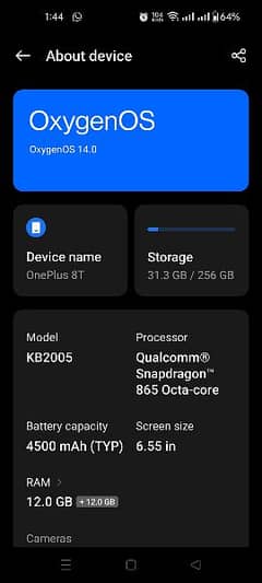 OnePlus 8t 12+12/256 (Exchange possible)