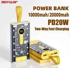 Powerbank transparent  10000mah/20000mah PD20W Tow_Way Fast Charging