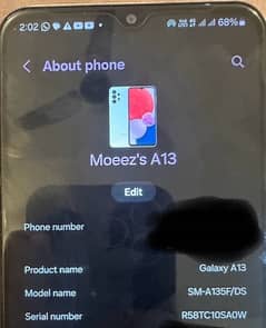 samsung A13 with box 4/64