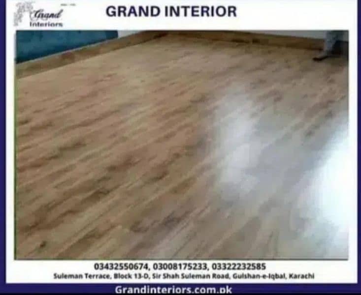 Vinyl flooring wooden floor pvc laminated spc floor by Grand interiors 0