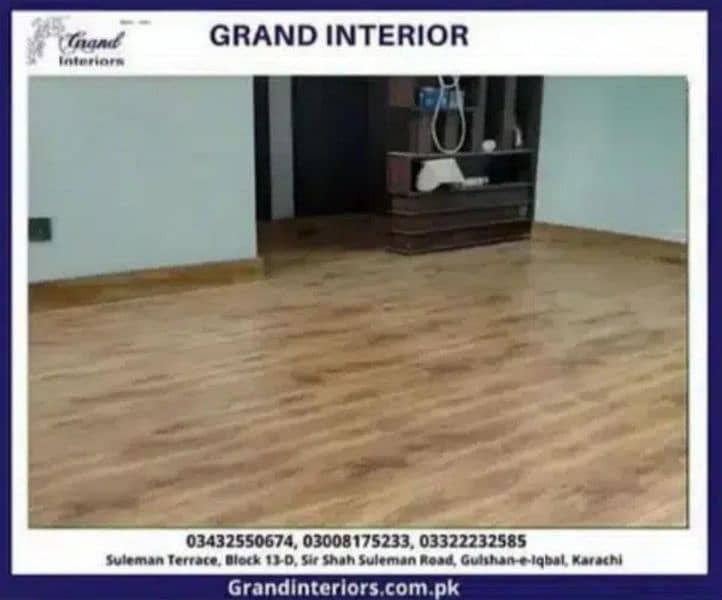 Vinyl flooring wooden floor pvc laminated spc floor by Grand interiors 2