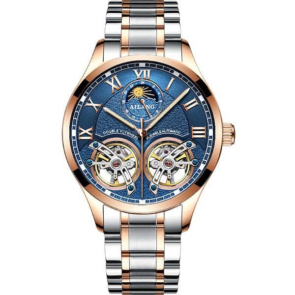 Original Ailang Double Flying Wheel Automatic Rose Gold Plated watch 0