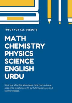 Tutoring Available for all clasees/ Matric O/A level
