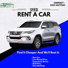 Car Rental, Rent a Car in Lahore,Honda civic,Highroof,Prado,V8