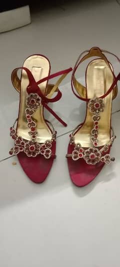 bridle red high heels