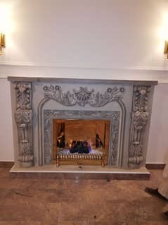 Marble gas fireplace