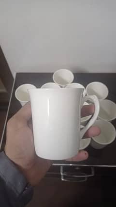 12 White Mug Set Urgently For Sale