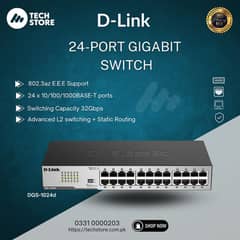 Switches | 24-Port | D-Link Gigabit Un-managed DesktopSwitch DGS-1024D