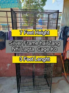 Big cage for parrot in Silver frame For sale