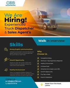 We're Hiring Experianced Truck Dispatcher and Sales Agents