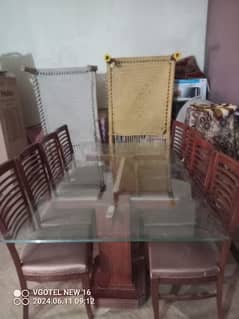 8 Chair Glass Dining Table