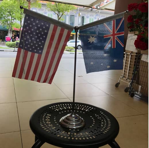 Dual Custom Table Flags with Stand for Executives, CEOs, and MDs 15