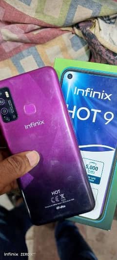 Infinix Hot 9 Fresh condition 4GB 64GB complete saman Pta approved