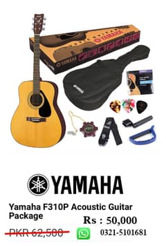Yamaha Aquestic Guitar with case & Acessories