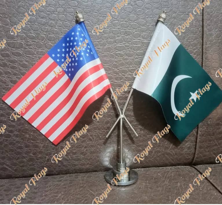 Dual Custom Table Flags with Stand for Executives, CEOs, and MDs 2