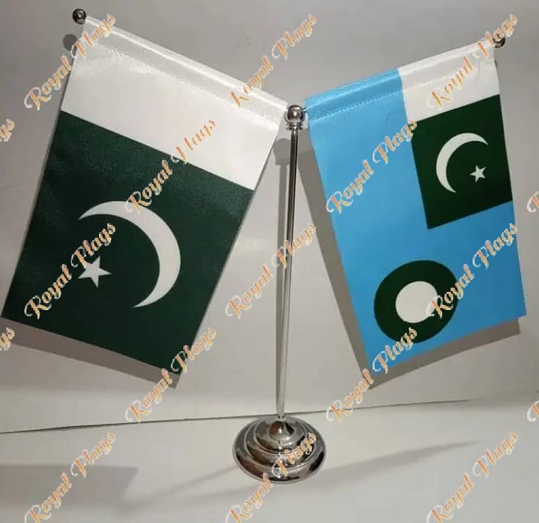 Dual Custom Table Flags with Stand for Executives, CEOs, and MDs 6