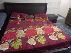 bed with one side table and matress urgent sale