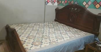 KING SIZE BED WITH MATTRESS AND 3 DOOR CUPBOARD