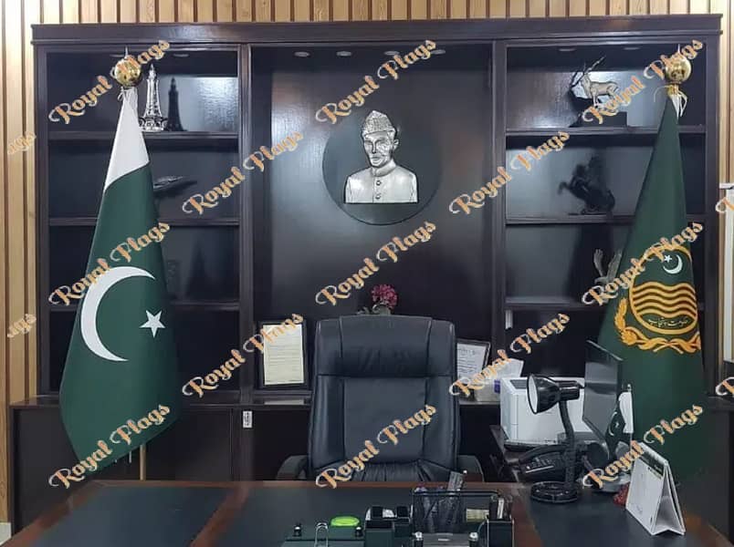 Indoor Pakistan Flag with floor stand | Logo Table Flag | Outdoor Flag 1
