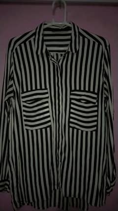 black and white striped shirt for women