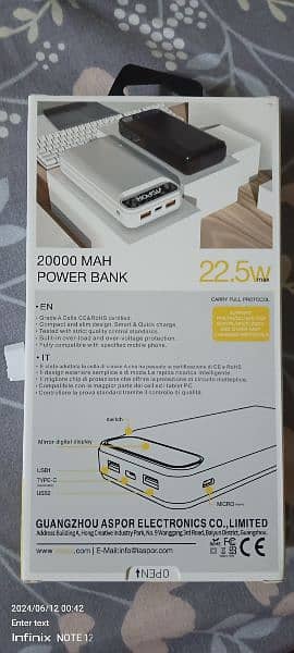 I have New Aspor power bank whatapp me 03224711117 2