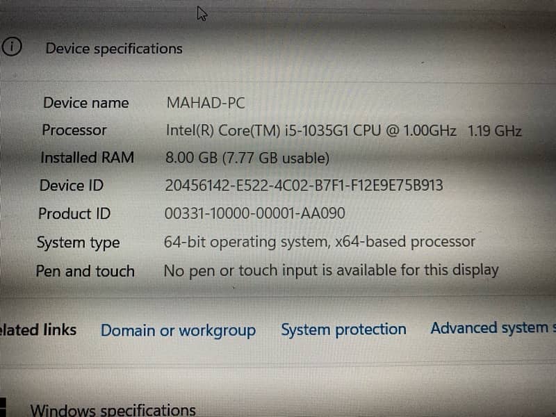 Dell inspiron 5593 i5 10th gen 8 gb RAM (DDR4) 10