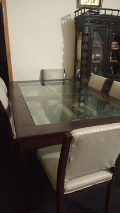 Glass Dining table with 8 Chairs