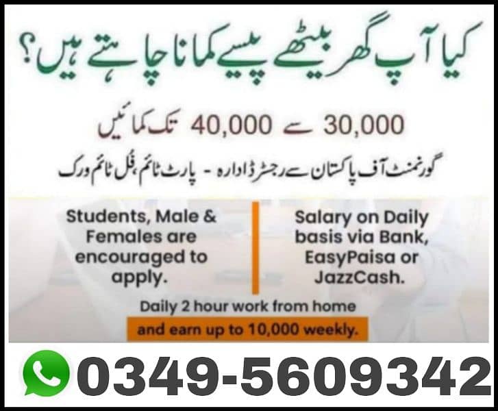 Part time job available for students, easy way of earning from home 1