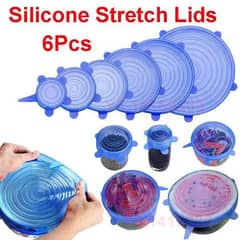 6-Pack Silicone Stretch Lids Set - Reusable, Airtight Seal for Food