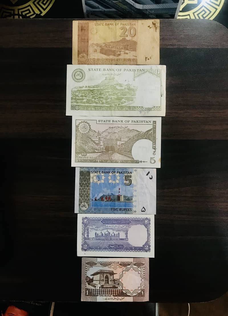 Set of 6 old Pakistani currency Banknotes 1