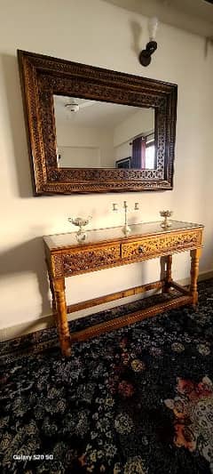 Dressing room / Console Mirror frame Swati design made hand carved