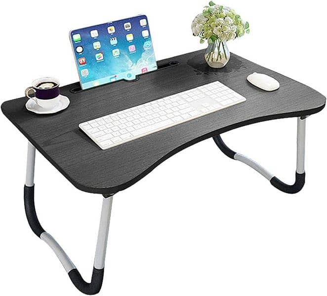 Foldable Adjustable Laptop Table Stand with cup holder and pencils box 3