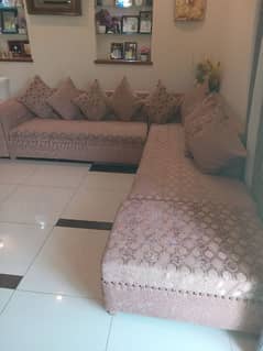 L Shaped Complete Set With Table and Cushions