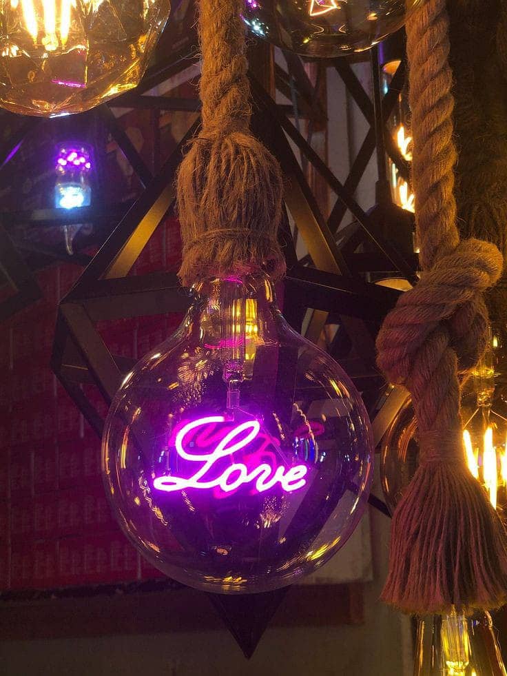 4Watt Pink Love BuLB Led Filament Text Bulb - Love (Pink), Filament 0