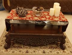 Sheesham Wood Centre/Coffee Table - Hand Carved