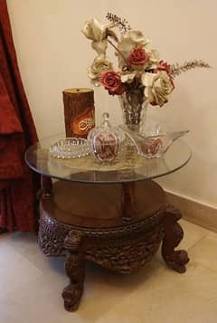 Sheesham Wood Side tables - Hand Carved