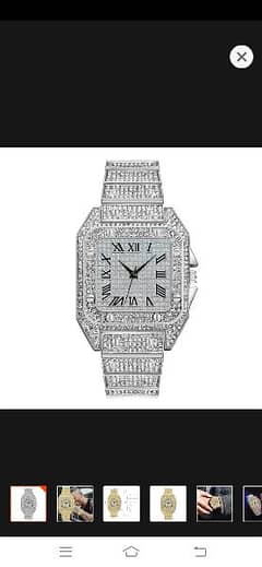 luxury watch for men silver diamond watch