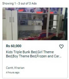 Kids Triple Bunk Bed,Girl and Boy Theme Bed