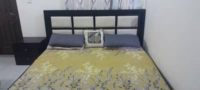 double bed with side tables for sale