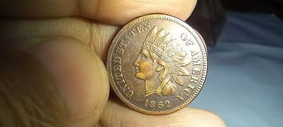 USA 1862 INDIAN HEAD ONE PENNY CENT | OLD COIN | RARE COIN | USA COIN