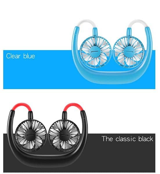 Hands Free Portable Hanging Rechargeable Neck Fan 360 Adjustable 4