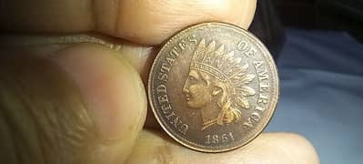 USA 1861 INDIAN HEAD ONE PENNY CENT | OLD COIN | RARE COIN | USA COIN