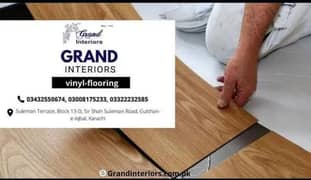 Vinyl flooring wooden floor pvc laminated spc floor by Grand interiors